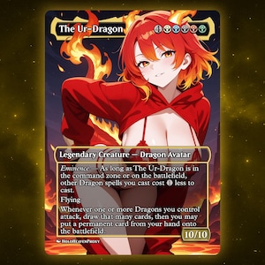 The Ur Dragon V3 Waifu Single Card Proxy Card Custom For EDH Commander Gift For Him/Her
