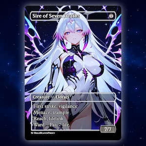 Carta de Proxy de Anime Sire of Seven Deaths Waifu, Carta Única Personalizada para Comandante EDH, Presente para Ele/Ela
