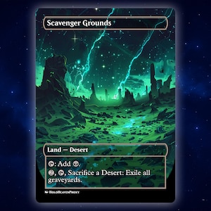 Scavenger Grounds Anime Waifu Single Card Proxy Card Custom For EDH Commander Gift For Him/Her