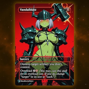 Vandalblast V2 Anime Waifu Single Card Proxy Card Custom For EDH Commander Gift For Him/Her