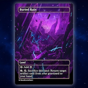 Buried Ruin Land Anime Waifu Einzelkarte Proxy-Karte Individuell für EDH Kommandant Geschenk für Sie / Ihn