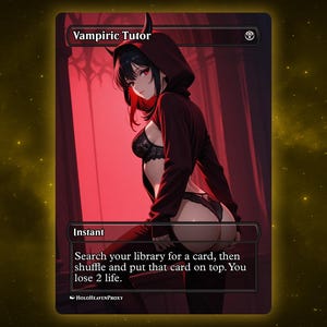 Vampiric Tutor Waifu Single Card Proxy Card Custom For EDH Commander Gift For Him/Her