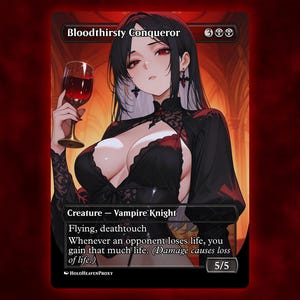 Conquistador Sanguinário Anime Waifu Carta Proxy Única Personalizada para Comandante EDH Presente para Ele/Ela