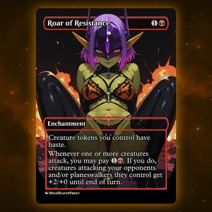 Roar of Widerstand Anime Waifu Einzelkarte Proxy-Karte Individuell für EDH Kommandant Geschenk für Sie / Ihn