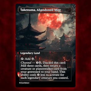 Takenuma, Abandoned Mire Land Anime Waifu Carta Proxy Única Personalizada para Comandante EDH Presente para Ele/Ela