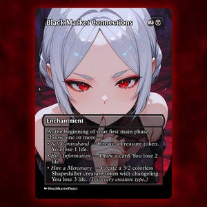 Black Market Accession Anime Waifu Einzelkarte Proxy-Karte Individuell für EDH Kommandant Geschenk für Sie / Ihn
