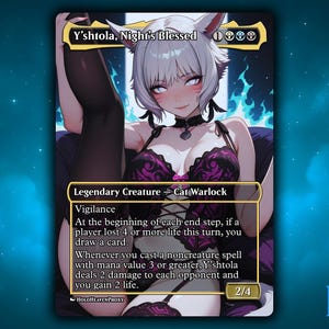 Y&#39;shtola, Night&#39;s Blessed V2 Anime Waifu Single Card Proxy Card Custom For EDH Commander Gift For Him/Her