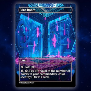 War Room Land Anime Waifu Single Card Proxy Card Custom For EDH Commander Gift For Him/Her