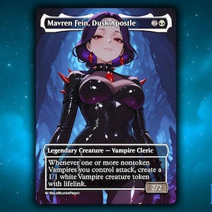 Mavren Fein, Dusk Apostle Anime Waifu Single Card Proxy Card Custom For EDH Commander Gift For Him/Her