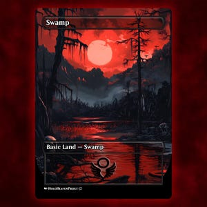 Cartão proxy de anime Waifu de Swamp Land personalizado para comandante EDH, presente para ele/ela