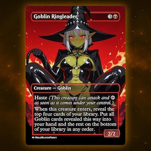 Goblin Rädelsführer Anime Waifu Einzelkarte Proxy Card Individuell für EDH Kommandant Geschenk für Sie/Ihn