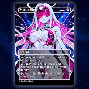 Cartão proxy de anime Waifu Mystic Forge personalizado para comandante EDH, presente para ele/ela