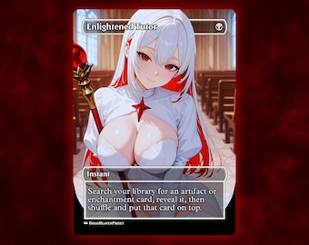 Enlightened Tutor Anime Waifu Single Card Proxy Card Custom For EDH Commander Gift For Him/Her