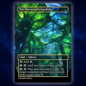 The Mycosynth Gardens Land Anime Waifu Einzelkarte Proxy-Karte Individuell für EDH Kommandant Geschenk für Sie / Ihn