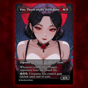 Vito, Thorn of the Dusk Rose Anime Waifu Einzelkarte Proxy-Karte Individuell für EDH Kommandant Geschenk für Sie/Ihn