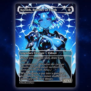 Kozilek, Butcher of Truth Anime Waifu Einzelkarte Proxy-Karte Individuell für EDH Kommandant Geschenk für Sie / Ihn