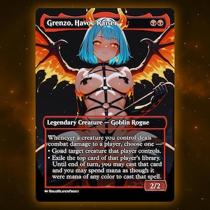 Grenzo, Havoc Raiser Anime Waifu Einzelkarte Proxy-Karte Individuell für EDH Kommandant Geschenk für Sie / Ihn