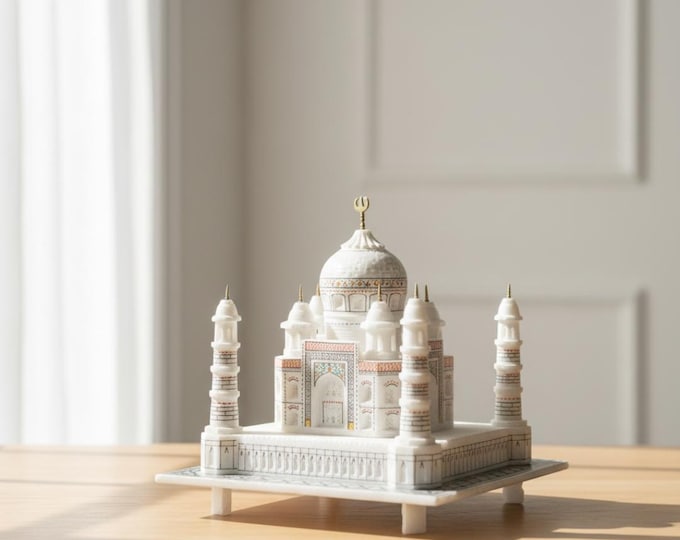 Featured listing image: Handmade Marble Taj Mahal Replica | Indian Art Decor | Adorable Gift for Home & Office