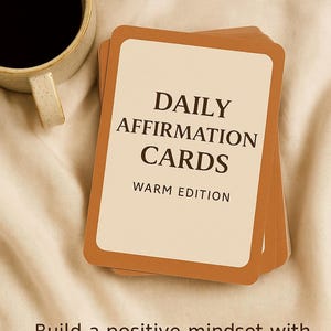 Daily Affirmation Cards PDF - Printable Self Love Quotes A4 Sheet for Mindful Reflection