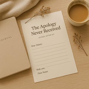 La disculpa que nunca recibí: kit de cartas guiadas / Plantilla de carta imprimible y rellenable para sanación y cierre emocional