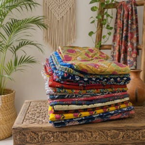 Paquete de servilletas de tela, retazos de tela de algodón de colores, servilletas estilo boho, piezas textiles indias, suministros para manualidades y costura.