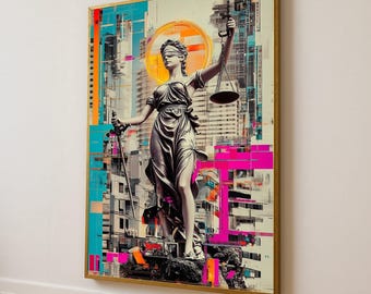 Modern Lady Justice Canvas Art: Abstract Legal Decor