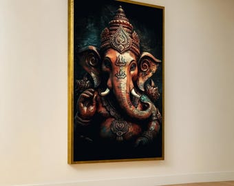 Ganesh in Bloom Canvas Print: Surreal Yoga Altar Art - Etsy