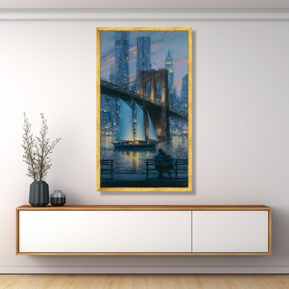 Kit 5 Tableaux Sur Toile NEW YORK BROOKLYN - NYC-07 - 110x60 Cm, Décoration Murale