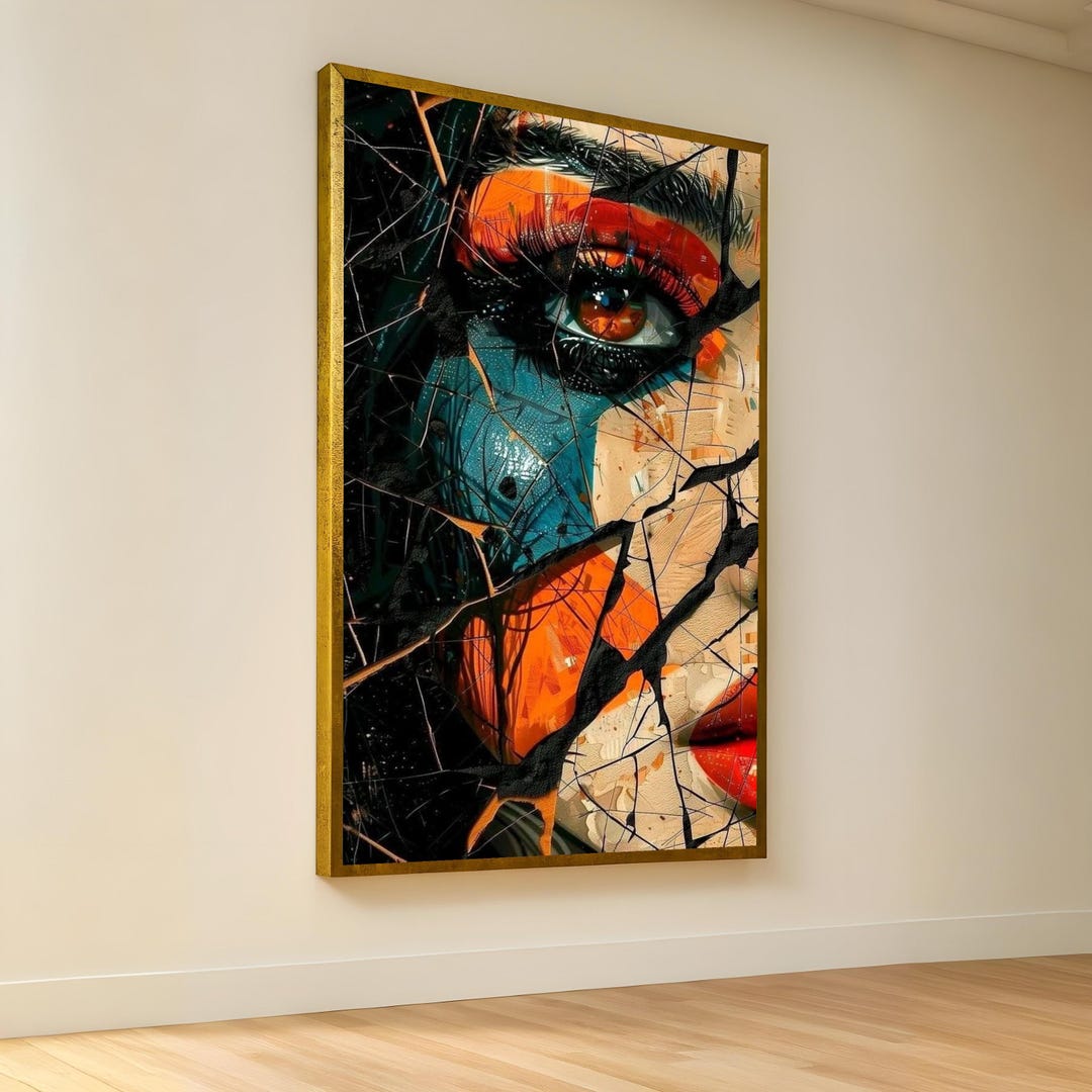 Abstract Female Portrait Canvas: Modern Expressionism Wall Art - Etsy