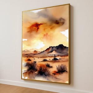 Desert Sunset Canvas: Abstract Southwest Landscape Art