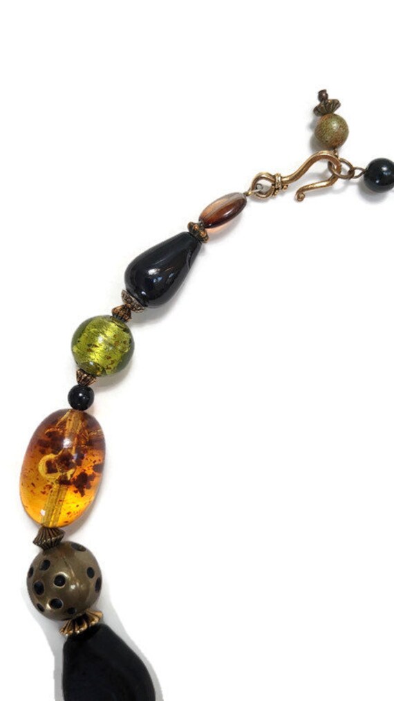 Asian Glass Bead Statement necklace - image 5
