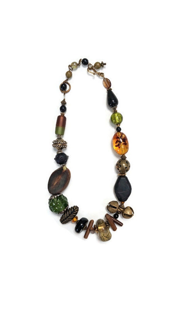 Asian Glass Bead Statement necklace - image 1