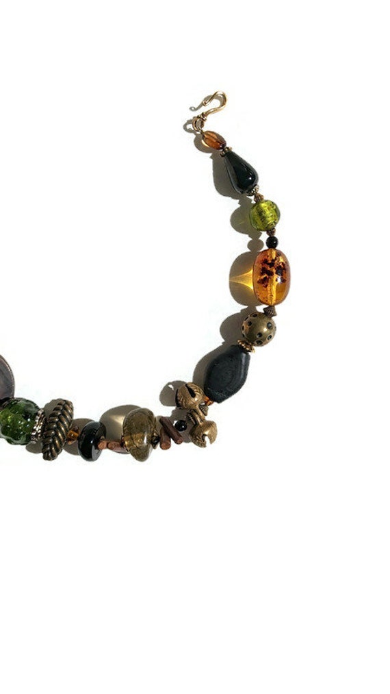 Asian Glass Bead Statement necklace - image 4