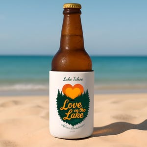 Love on the Lake Can Cooler Custom, Lake Bachelorette Can Holder, Camp Bachelorette Party, Bachelorette Camp, Outdoor Bachelorette