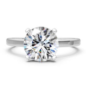 2CT round moissanite ring, Round Cut moissanite Diamond Ring, engagement ring, made to order