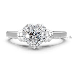 heart cut moissanite ring, Solitaire Engagement Ring, wedding ring, gift for wife