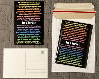 Cartes postales « En Christ » - Identité en Christ - Qui suis-je en Christ ? - Lot de 25