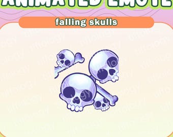 Falling SKULLS Animated Emote | Digital download for Twitch, Youtube, Discord