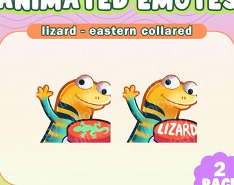 LIZARD Animated Emote: Eastern Collared pushing button (2-pack) | Digital download for Twitch, Youtube, Discord