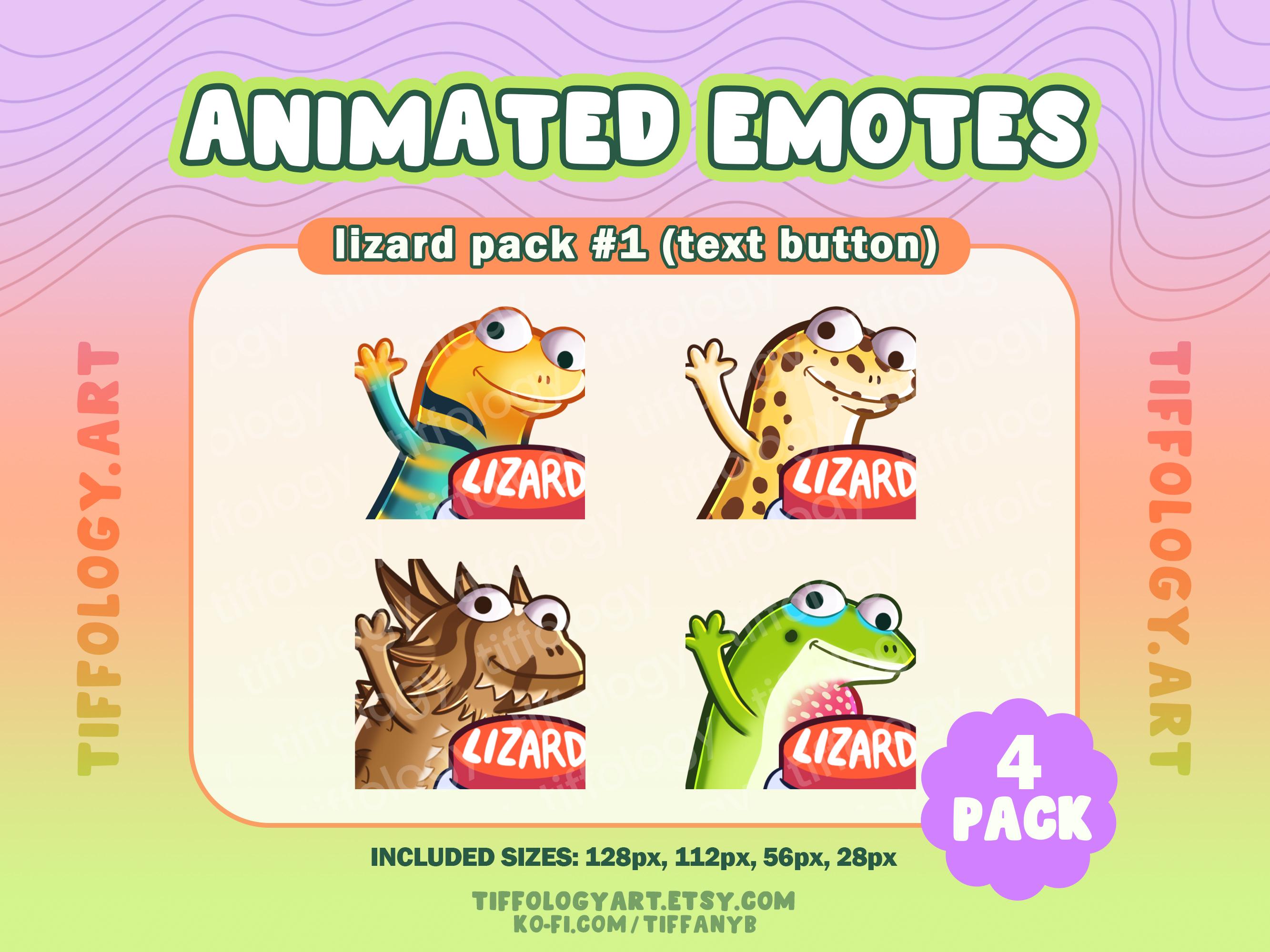 Lizard Click Button Game 4 LIZARD Animated Emotes: Pushing