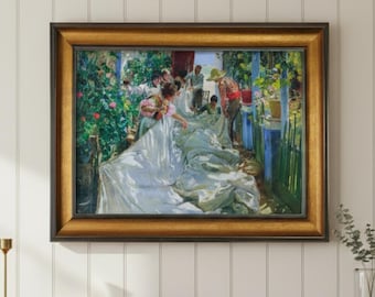 帆の修繕 - ホアキン・ソローリャ・イ・バスティーダの手描きの油絵