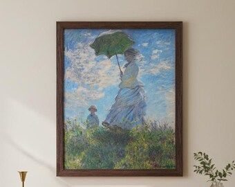 クロード・モネ「日傘をさす女性」右向き、1886年、印象派、高品質