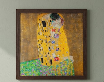 グスタフ・クリムト「接吻」 – 精巧な手描きのキャンバス油彩、複製画