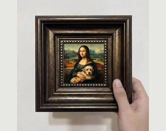Custom Mona Lisa Pet Portrait ，Renaissance Style Pet Oil Painting From Photo