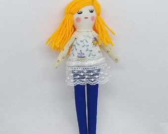 Zoie doll 13 cm doll, small doll, cloth doll, play doll, mini doll