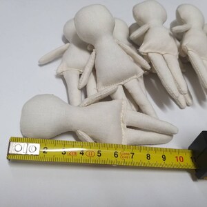 3.9 10 Unfinished Mini Dolls, Rag Doll DIY, White dolls, Cloth dolls, Little dolls, Blank dolls, raw dolls image 1