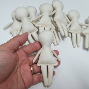 3.9 10 Unfinished Mini Dolls, Rag Doll DIY, White dolls, Cloth dolls, Little dolls, Blank dolls, raw dolls image 4