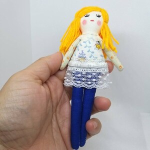 Zoie doll 13 cm doll, small doll, cloth doll, play doll, mini doll image 7