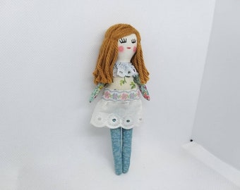 Jean doll 13 cm doll, small doll, cloth doll, play doll, mini doll