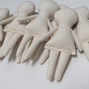 3.9 10 Unfinished Mini Dolls, Rag Doll DIY, White dolls, Cloth dolls, Little dolls, Blank dolls, raw dolls image 5